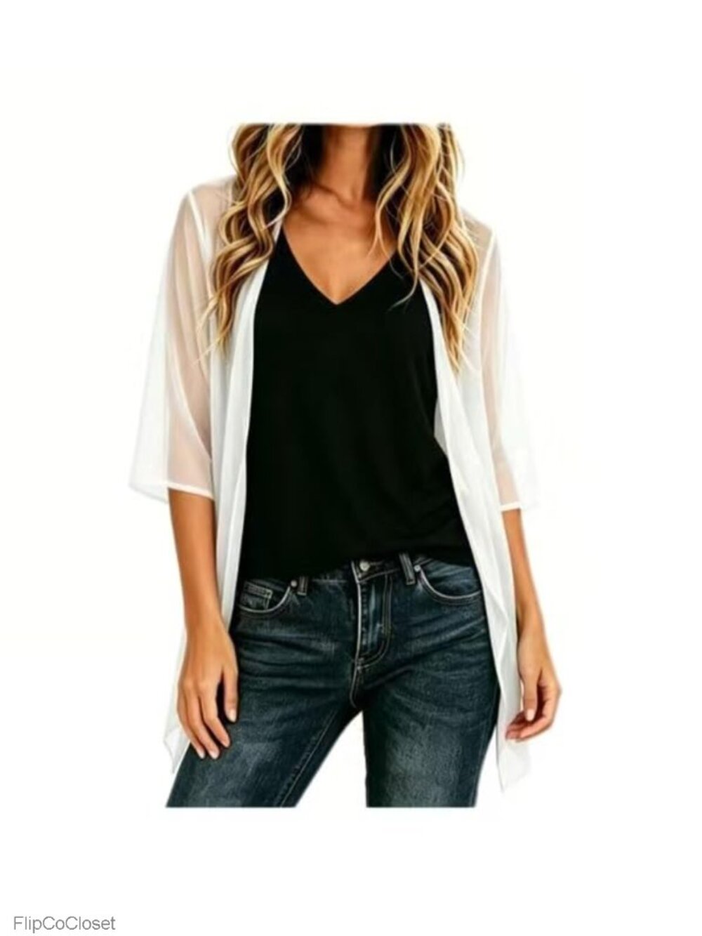 Chiffon Beach Cover Up Cardigan Loose Plus Size Swimwear